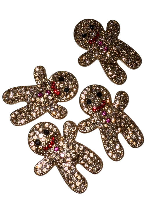 Gold Sparkly Gingerbread Charms