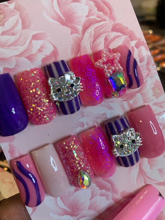 Pink And Purple HK Short Set